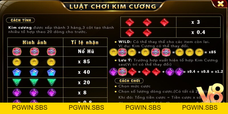Kim cương V8club – Game slots nổ hũ hàng đầu Việt Nam - Pgwin