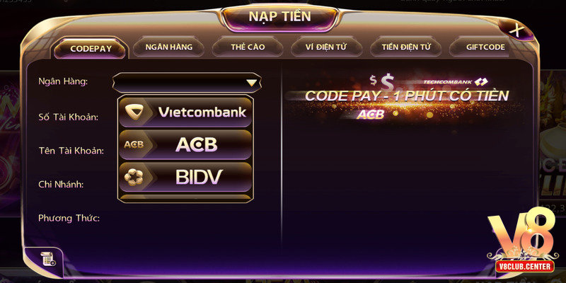 Nạp tiền V8club - Hướng dẫn chi tiết và an toàn nhất - Pgwin