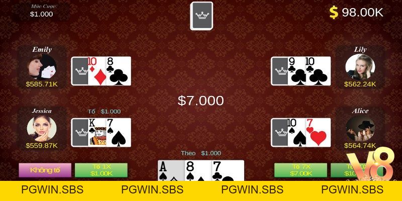 Xì tố V8club - Trải nghiệm đấu trí cùng các tay cược khác  - Pgwin
